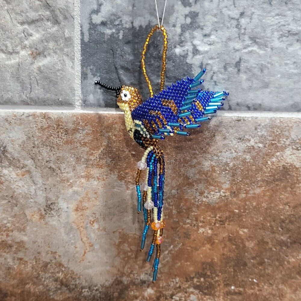 Beaded Hummingbird Ornament Mayan Arts
